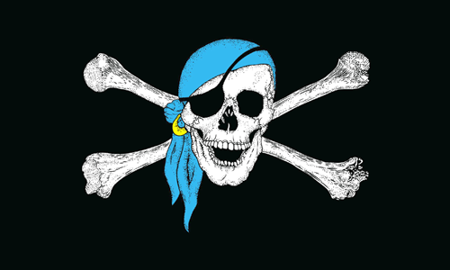Netflags Dekoflagge Pirat "mit blauem Kopftuch"
